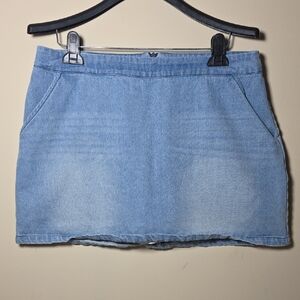 Pink Lily Light Blue Denim Skort